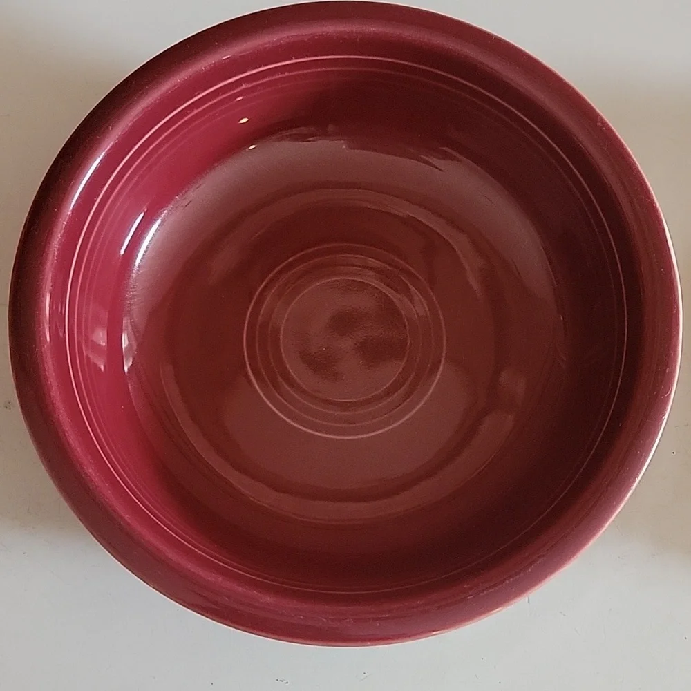 2 Fiesta 7” Bowls burgundy yellow fiestaware pottery
